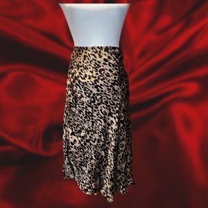 Satin cheetah maxi skirt